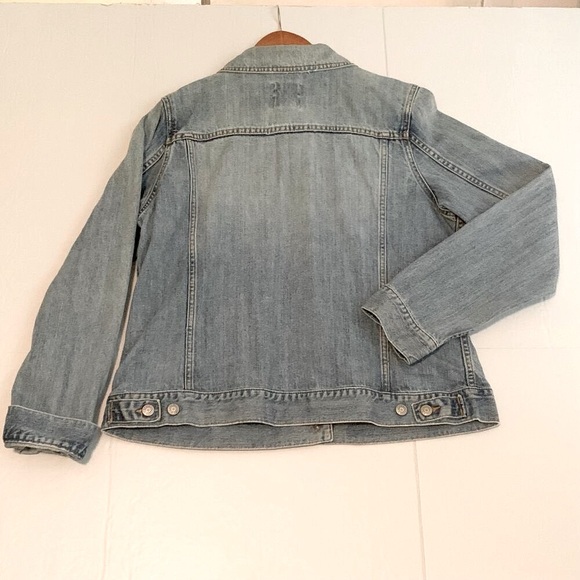 OLD NAVY Boys Lightly Distressed Denim Jean Jacket Trucker Long Sleeve XL Unisex - Picture 8 of 10